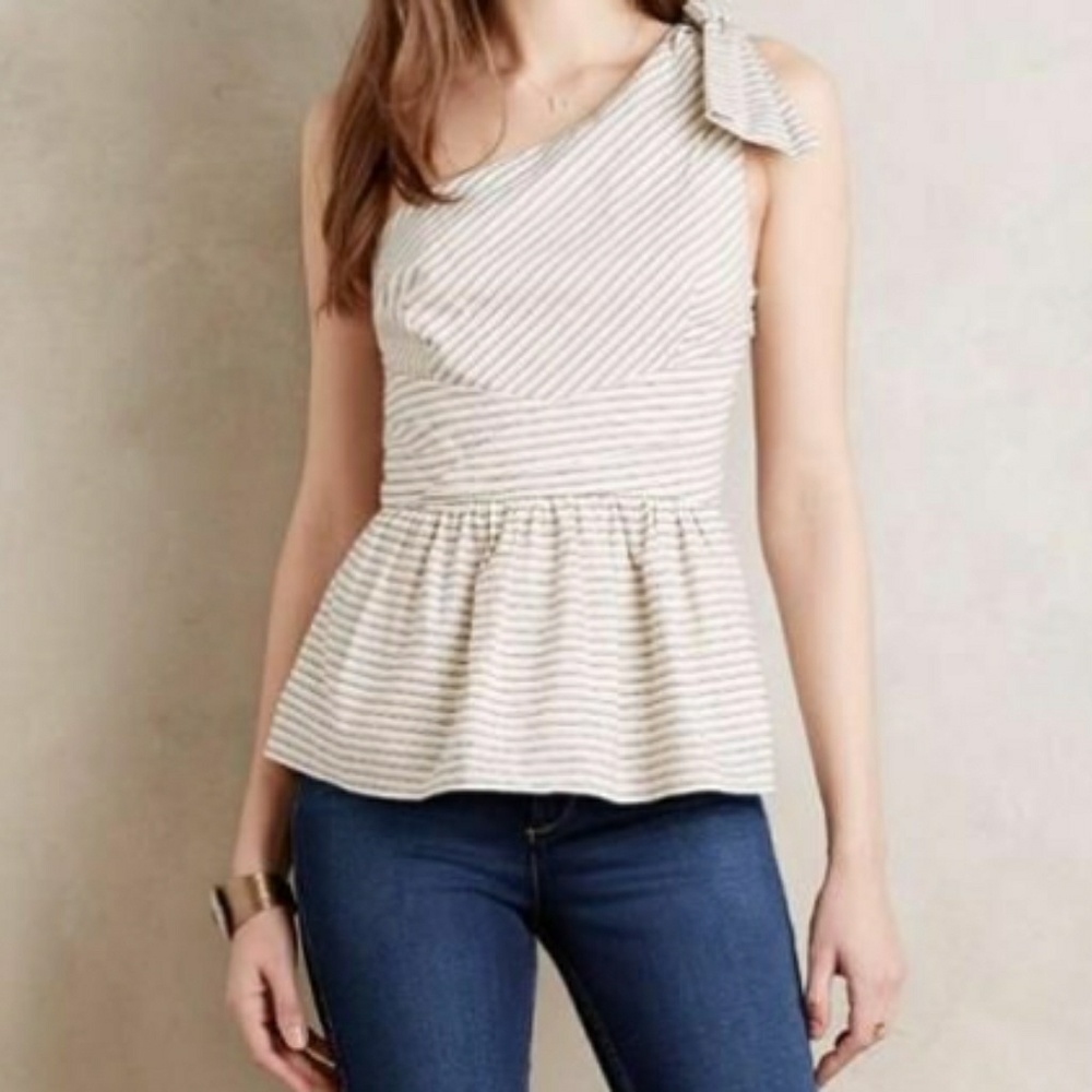 Anthropologie HD in Paris One Shoulder Peplum Top